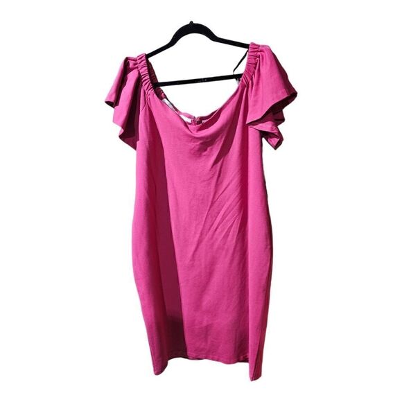 ELOQUII Ruffled Sleeve Off the Shoulder Dress - Size 18 - Picture 4 of 9